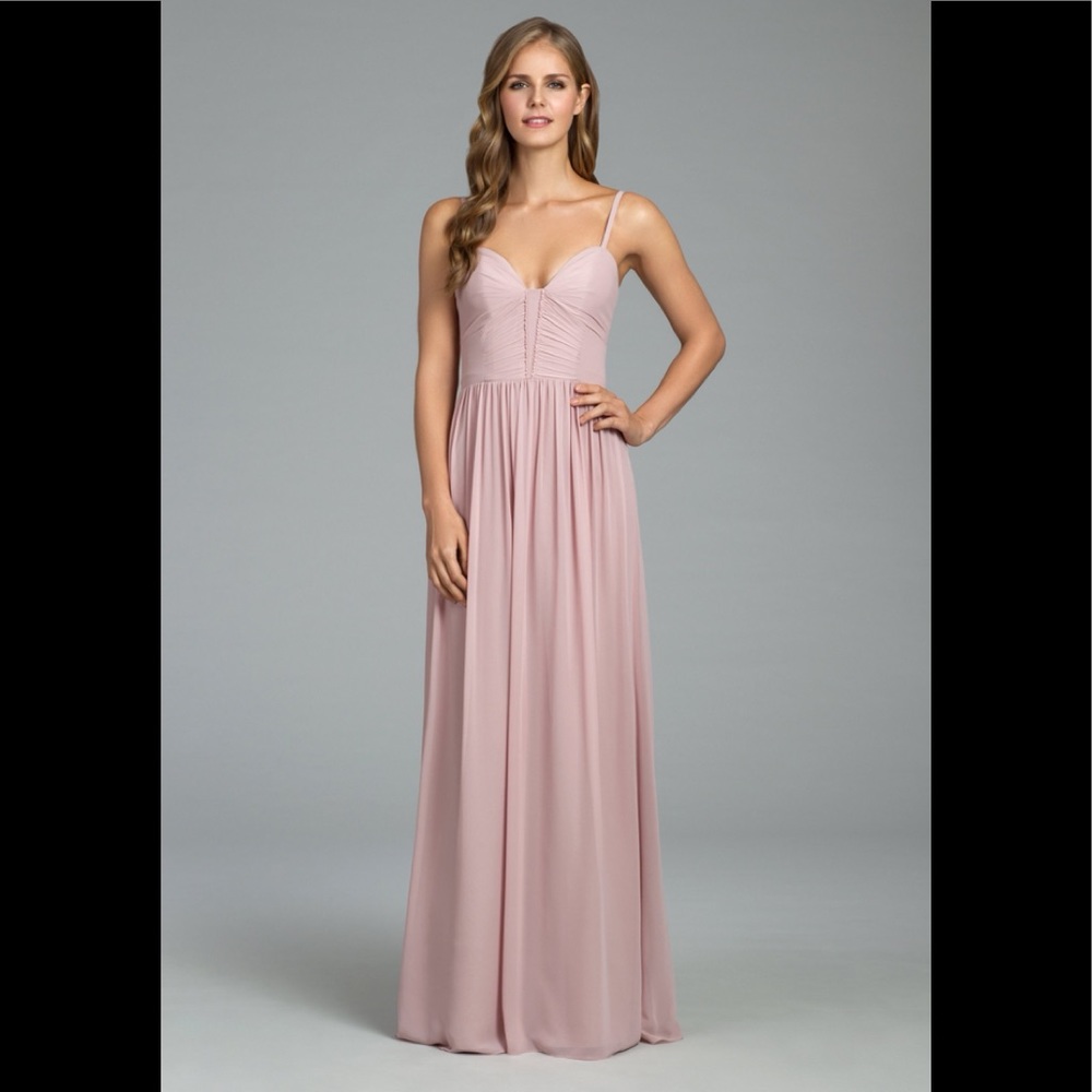 Hayley Paige Style# 5804 Dusty Rose chiffon gown Sz.10